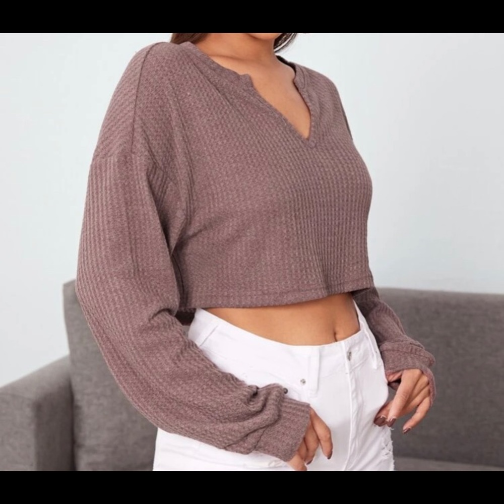 waffle knit crop top